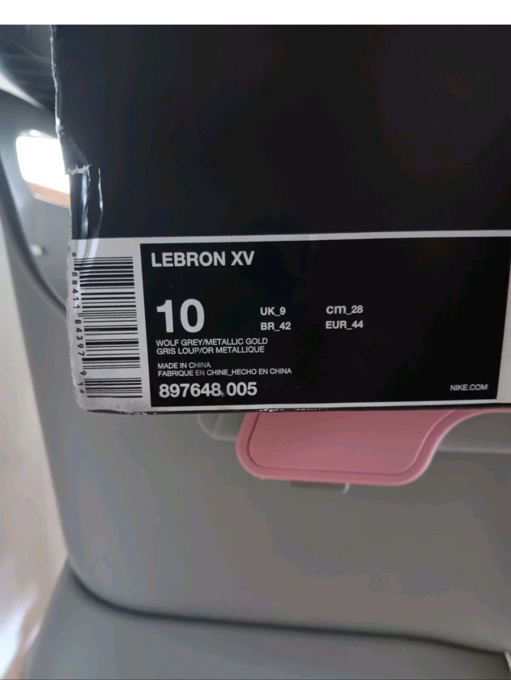 Nike Men's Grey Knit Athletic Sneakers Lebron XV